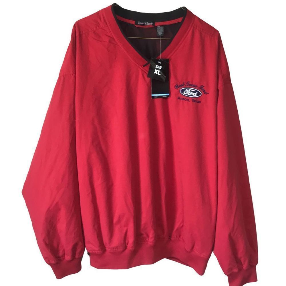 NWT Rivers End red pullover windbreaker jacket West Texas Ford unisex size XL